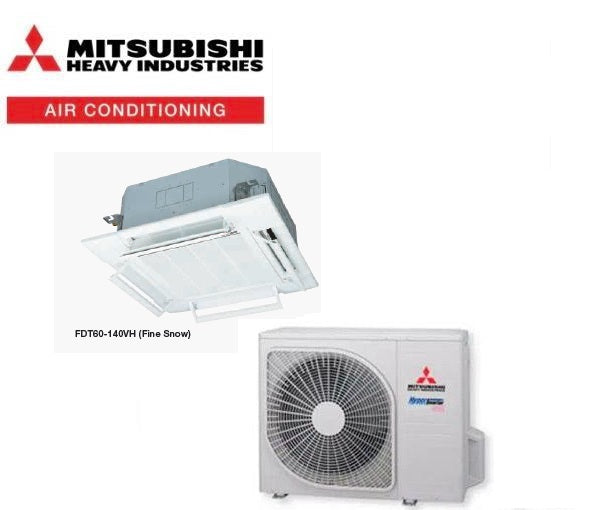 MITSUBISHI Ceiling Cassette FDT100AVSAWVH 10kW 3 Phase | RC-EXZ3A Wired Controller Included